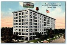 c1910s Ford Service Station Boulevard And Woodward Avenue Detroit MI Postcard picture