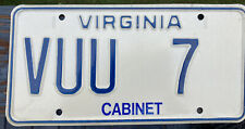 Expired 1990 s  VUU 7 Cabinet Virginia DMV Issued Vintage Va. License Souvenir picture