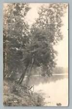 Lakeside Scene LELAND Michigan RPPC Leelanau County Antique Real Photo ~1920s picture