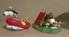 Hallmark Lot Snoopy Scouting Ornaments “A Spooky Story” & “Whitewater Adventure” picture