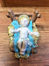 Vintage Large BABY JESUS IN MANGER Nativity Figure Hand painted picture