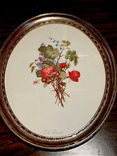 Vintage Oval Picture Frame with Flower Print 8x10 TruArt Product JL Prevost picture
