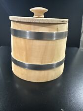 Small Wooden Canister Bucket With Lid picture