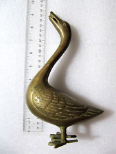 BRASS GOOSE BIRD ANIMAL - 9 INCHES TALL FIGURINE picture
