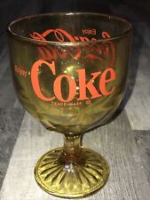 Vintage 1970 Amber Glass Goblet Coca-Cola Coke Glass 14 oz. W21 picture