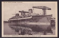 NORMANDIE FRENCH LINE CGT SEPIA POSTCARD FITING OUT ** OFFERS ** picture