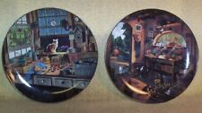 2 DIFF VINTAGE BRADFORD EXCHANGE CAT COLLECTOR PLATES IN SUMMER'S SWEET PURSUITS picture