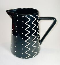 Vintage Pacific Rim Pitcher-Native Pattern-2 Quarts-8 Cups-Glossy Black w White picture