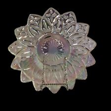Vintage Federal Glass Flower Petal Serving Bowl Iridescent 8.5” picture
