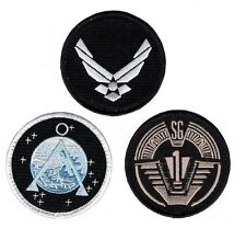 Stargate SG-1 Uniform/Costume Patch Set of 3 pcs 3 inch IRON ON PATCH BY MILTAC picture