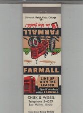 Matchbook Cover Farmall Tractor Cheek & Wessel East Moline, IL picture
