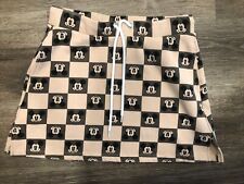 Disney Mickey Mouse Skirt Checkered Tan & Black Teen  Med Drawstring Pockets picture