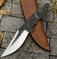 SHARD CUSTOM HAND FORGED Carbon Steel Hunting Skinner Blank Blade Knife W/Sheath picture