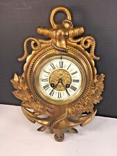Ant Japy Freres Gilt Bronze Nautical Themed Wall Clock Movement Porcelain Face picture