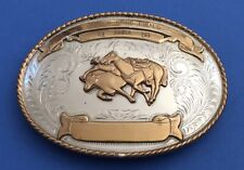 Genuine Vintage 1969 RMRA Rocky Mtn Rodeo Golden Spike Finals Trophy Belt Buckle picture