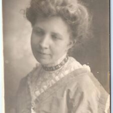 c1910s Beautiful Woman Close Up RPPC Lovely Dress Cute Girl Pose Real Photo A174 picture
