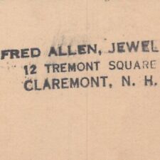 1948 Fred Allen Jeweler 12 Tremont Square Claremont New Hampshire Advertising picture