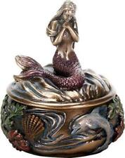 Decorative Art Nouveau Style Sirens of the Sea Mermaid Holding Hand Over Ches... picture