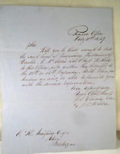 1849 LETTER US PENSION OFFICE REGARDING INFANTRY SOLDIERS J.L. EDWARDS WAR DEPT picture