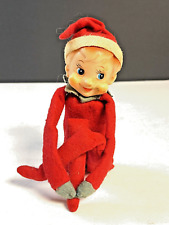 Vintage Christmas Pixie Elf Knee Hugger Felt Red Suit 1950's picture