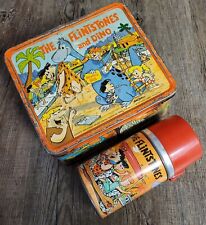 1962 Aladdin Industries The Flintstones and Dino Metal Lunch Box With Thermos picture