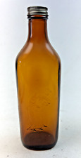 Vintage Scott's Emulsion Cod Liver Oil Amber Glass Bottle - 9