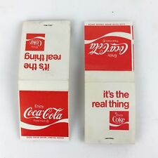 Lot 2 COCA COLA Matchbook Covers Coke Coca-Cola Real Thing Vintage Man Gift picture