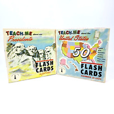 Vintage Teach Me About Flash Cards 1962 Presidents & U.S.A States Nothing Missin picture