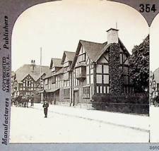 Shakespeare Home Stratford on Avon England Photograph Keystone Stereoview Card picture