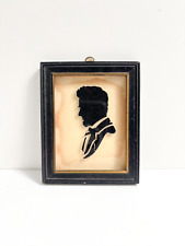 VINTAGE Antique Silhouette Abraham Lincoln Wooden Frame, quote mounted on back picture