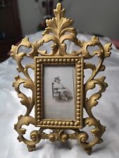 VTG Rococo Cast Metal Picture Frame 8