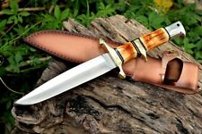SHARDBLADE Custom Handmade D2 Steel Hunting Knife with Fired Bone Handle picture