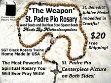 ST PADRE PIO ROSARY (THE WEAPON) Handmade in The USA picture
