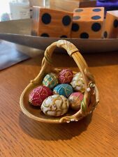 Franklin Mint House Of Faberge Spring Basket 7 Eggs 24k Gold Accents picture
