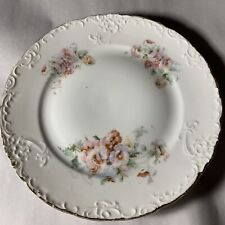 Antique Porcelain Roses 8” Plate~Raised Relief Gilt~French Country picture