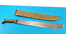 WWII U.S. Military True Temper 1945 Machete Knife Bolo Sword + Canvas Sheath picture