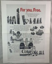 Scarce 1968 Coca Cola Soda Advertising Poster Christmas Decorations Promotion picture