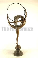 Signed J.P.MORANTE, Bronze sculpture art deco dancer w/ Ring statue picture