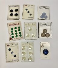 Lot Of 38 Vintage Buttons On 9 Cards Assorted Crafting Sewing Clothing picture