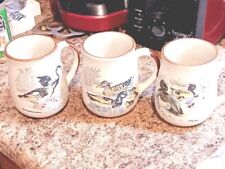 Northcraft Vintage Korean Stoneware Pottery Waterfal Art 3 Coffee Mugs picture