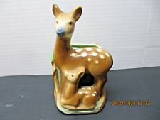Vintage Ceramic Deer And Fawn Planter-Japan picture