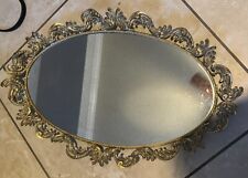 Stylebuilt Italian Baroque Solid Brass Vanity Mirror Tray 1950s 21.5