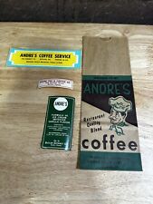 Vintage Bag ANDRES COFFEE Chef Pictured Butler Pennsylvania NOS picture