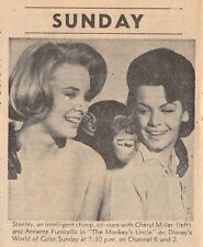 1967 TV AD ANNETTE FUNICELLO & CHERYL MILLER in THE MONKEY'S UNCLE Disney picture