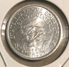 1969 Cameroon-Central African States 1 Franc UNCIRCULATED Aluminum Coin-23MM-KM6 picture