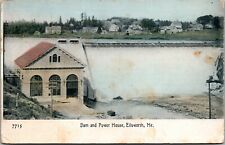 Vtg Ellsworth Maine ME Dam and Power House 1910s Postcard picture