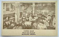 Hotel John Marshall Richmond Virginia Coffee Shop Vintage Postcard picture