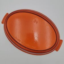 Vintage Dru Holland #34 Cast Iron Oval Handled Baking Dish Fire Orange Druware picture