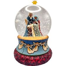 2007 Jim Shore Oh Holy Night Musical Snow Globe Nativity Angels Jesus Manger picture