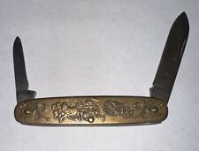 Vintage Kutmaster Co. FIRE DEPARTMENT Pocket Knife Folding Brass Knife picture